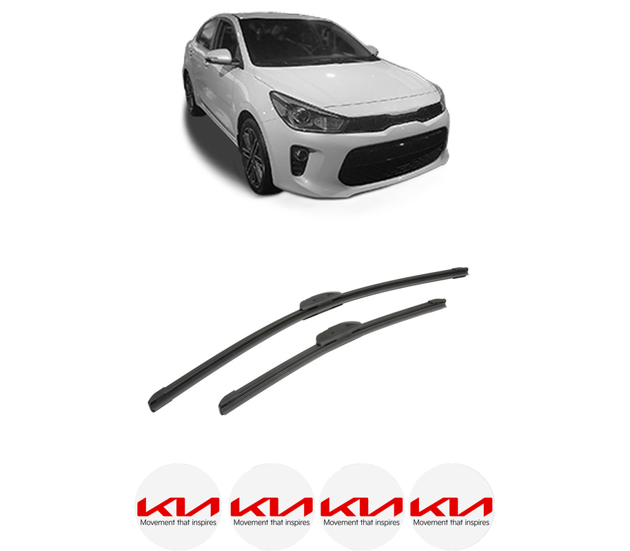 Set stergatoare auto KIA RIO IV (YB, SC, FB) din 2017-2023, pentru parbriz auto, 2 bucati, Bosch Aerotwin Retrofit, din cauciuc siliconat rezistent, 4 Stickere Auto KIA