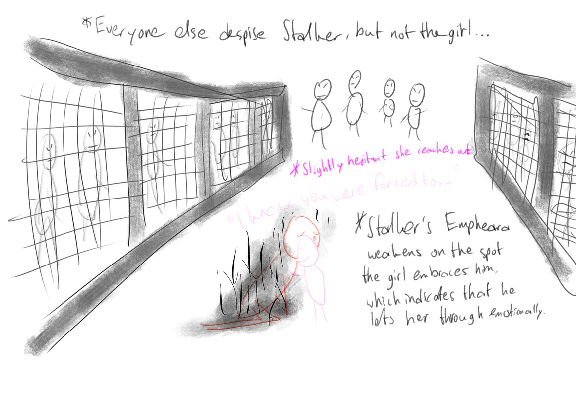 Orphan-girl, created by Stalker's actions, embraces Stalker