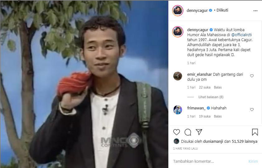 Foto lawas Denny Cagur di tahun 1997