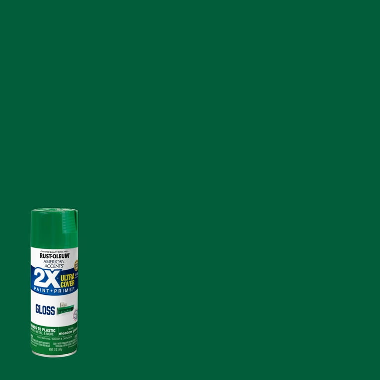 Rustoleum gloss meadow green 2X spray paint - The Coleman