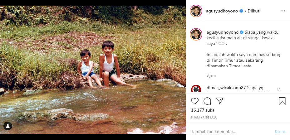 Masa kecil Agus Harimurti Yudhoyono dan Ibas Yudhoyono di pinggir kali