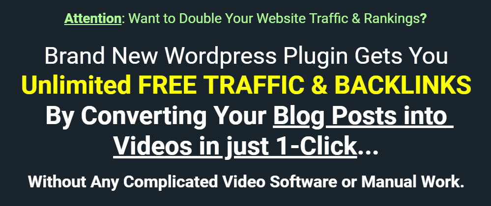 WP VIDEO MACHINE REVIEW AND BONUSES: FREE TRAFFIC AND BACKLINKS WP VIDEO MACHINE REVIEW AND BONUSES: FREE TRAFFIC AND BACKLINKS
