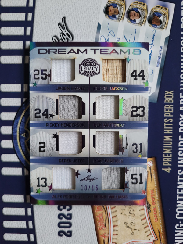 2023 A Bronx Legacy MEM Dream Team 8 Giambi-Jackson-Henderson-Mattingly-Jeter-Winfield-ARod-Williams