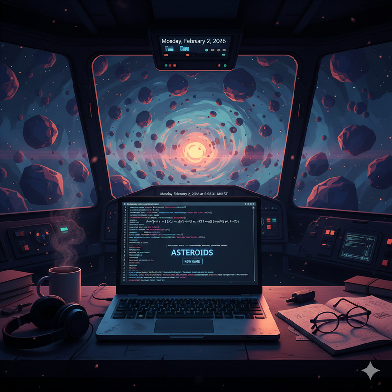 Chaos, Calculus, and Code: How a noob dev built an Asteroids Game thumbnail Image