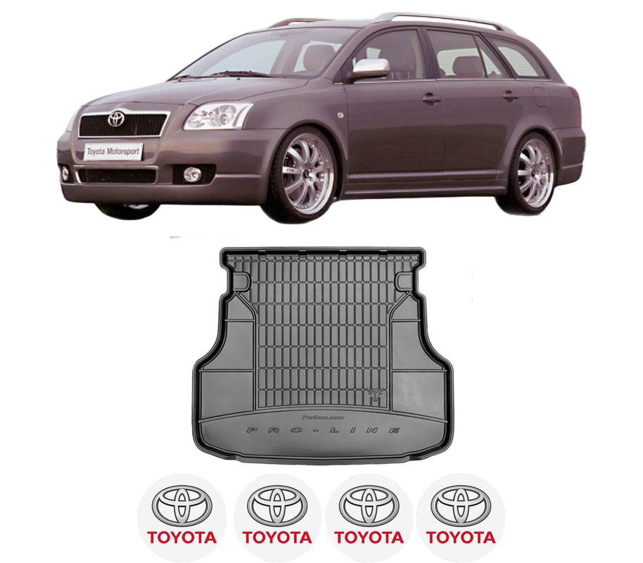 Tavita Portbagaj TOYOTA AVENSIS Estate (_T25_) din 2003-2008, Protectie Portbagaj Auto, 4x Stickere auto cu TOYOTA