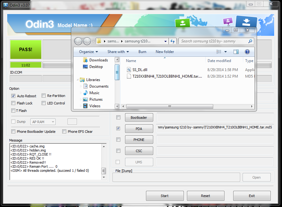 Samsung Galaxy Tab 3 SM T210 100% Flash Done by Odin3 v3.07