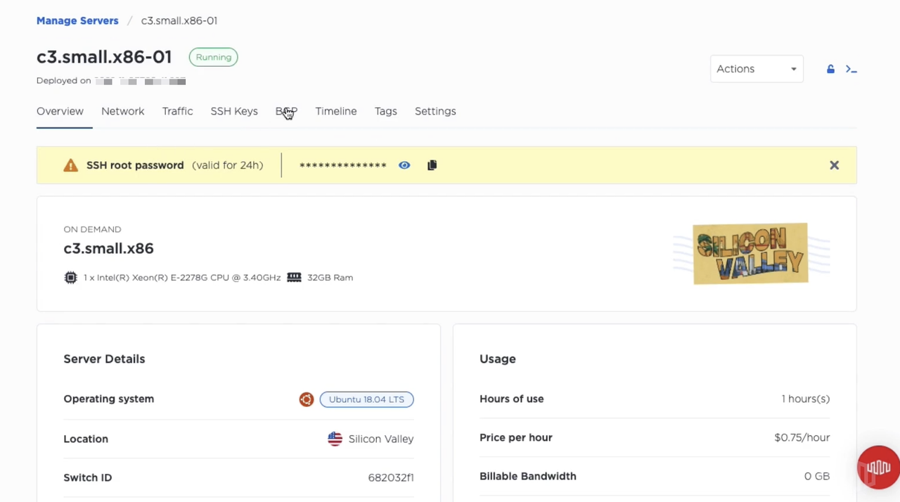 Manage Equinix Metal Instance