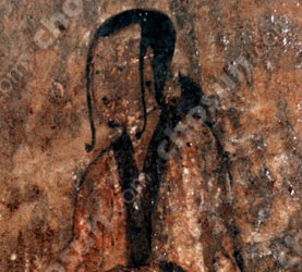 Woman with ponytail from grave mural.