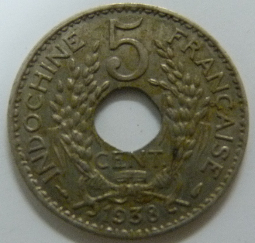 5 Céntimos de Piastra. Indochina francesa (1938) ICH-5-C-ntimos-Piastra-1938-rev