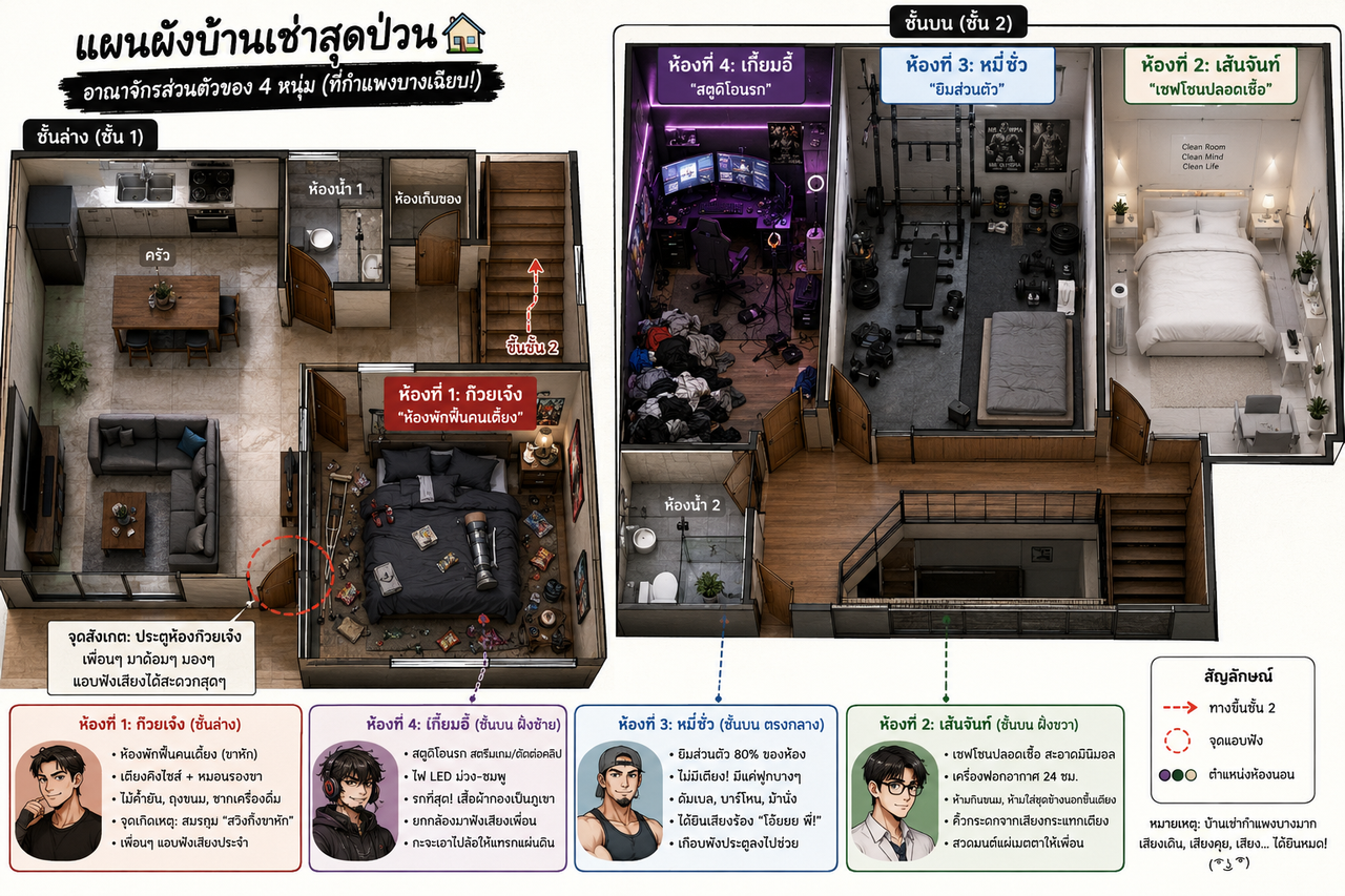 แผนผังบ้านเช่าตระกูลเส้น