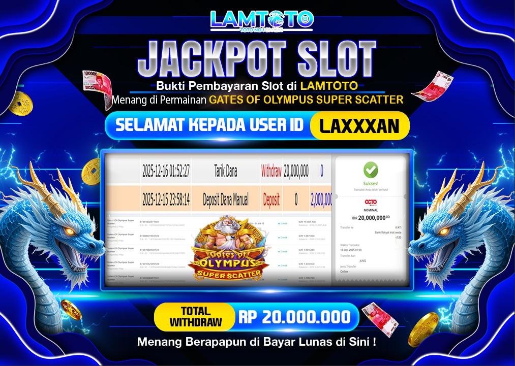 BUKTI JACKPOT LUNAS LAMTOTO