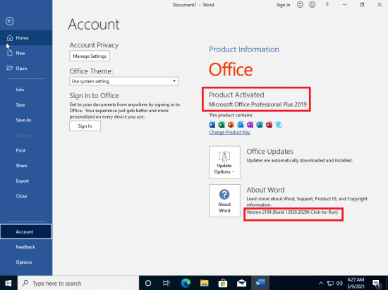 Windows 10 Pro 20H2 10.0.19042.964 With Office 2019 Pro Plus Preactivated Multilingual May 2021