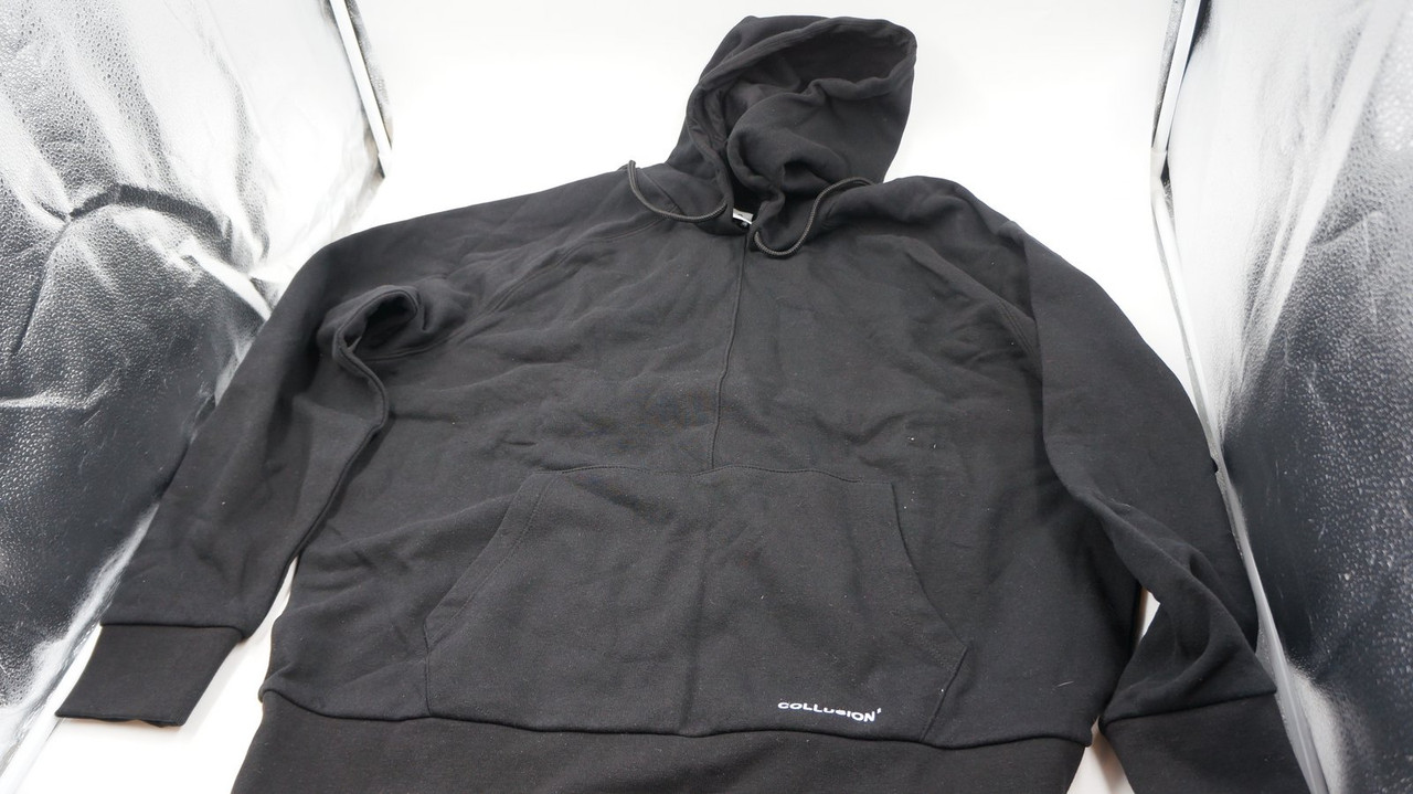 COLLUSION WOMENS HOODIE SWEATSHIRT SOLID BLACK SIZE US 8 COLLUSION WOMENS HOODIE SWEATSHIRT SOLID BLACK SIZE US 8