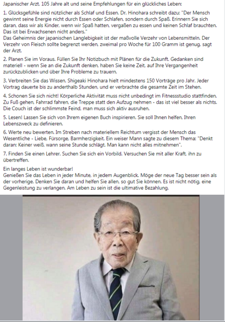 Dr. Shigeaki Hinohara - Regeln für ein langes Leben