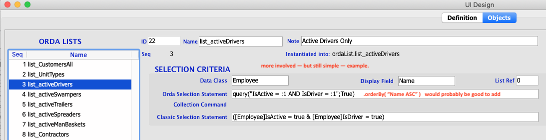 13 UI Design - ordaList more involved selection (still simple)