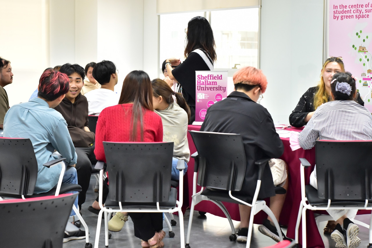Event participants learning about overseas education options