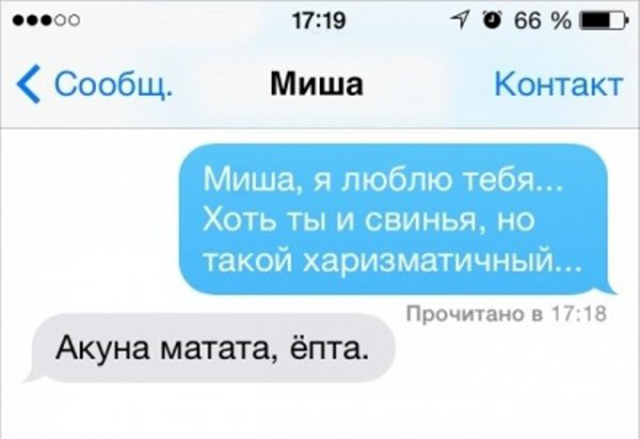 Люди, которые писали эти смс, наверное такие же забавные и в реальной жизни