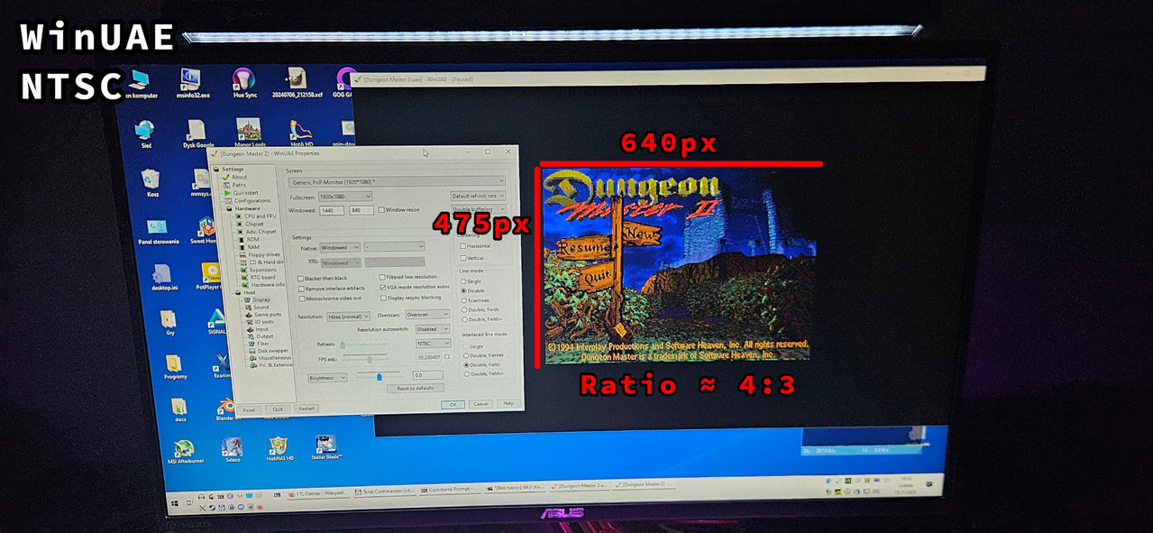 winuae ntsc mainmenu
