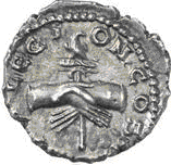 Glosario de monedas romanas. MANOS ENLAZADAS. 2