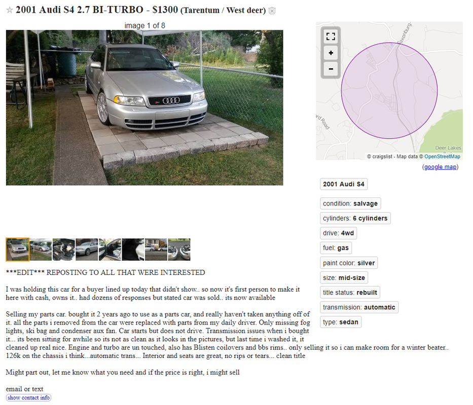 Official What B5 S4 S Are Listed On Craigslist Now Thread Page 6