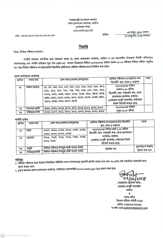 Natore-DC-Office-Exam-Result-2024