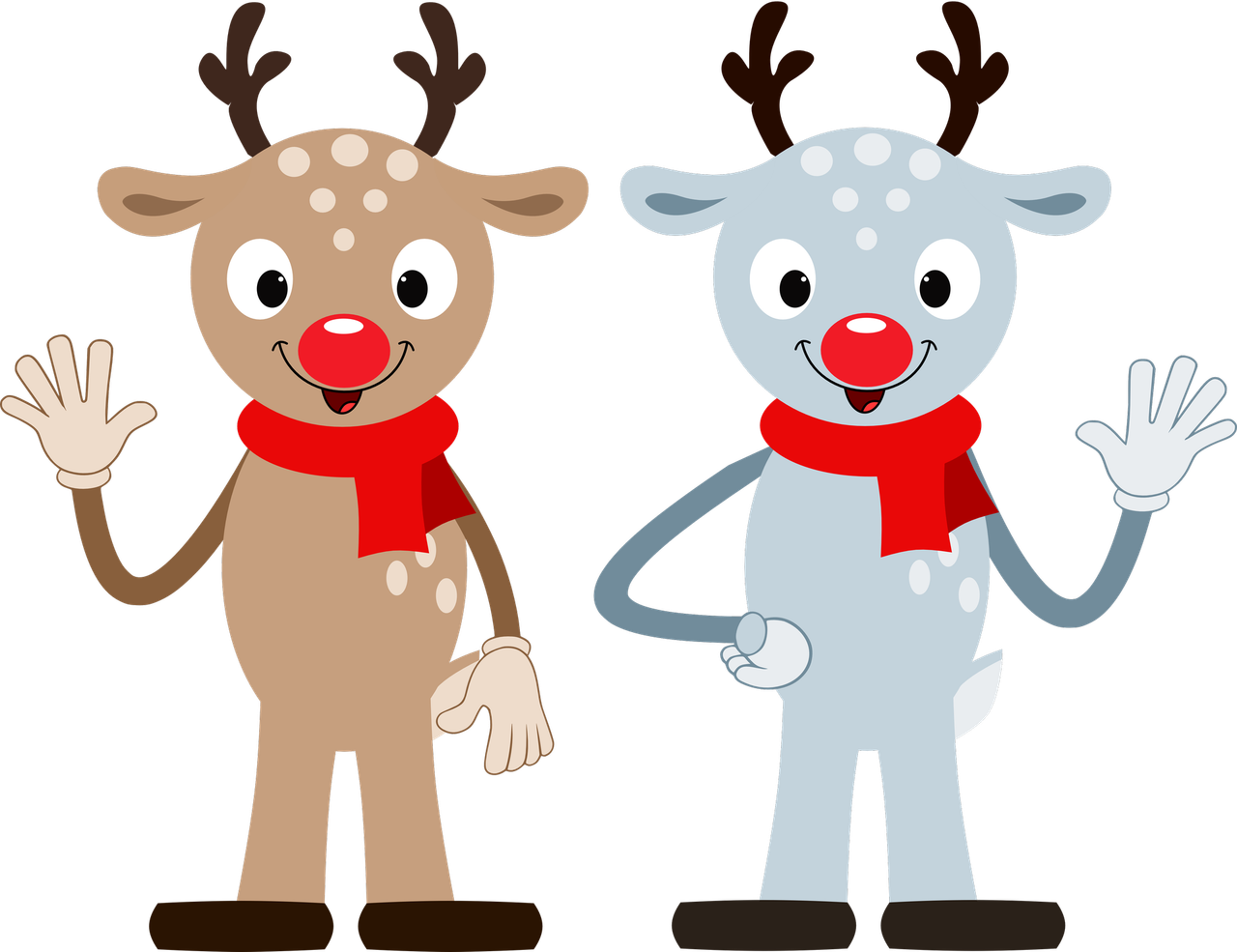 Two Reindeers Waving at the Camera (Original 2)