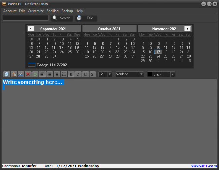 VovSoft Desktop Diary 1.5
