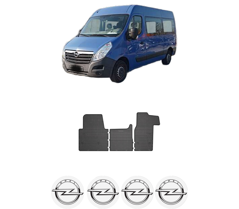 Set covorase presuri OPEL MOVANO B Bus (X62) din 2010-2019, auto, din cauciuc thermoplastic, 4 Stickere auto cu OPEL