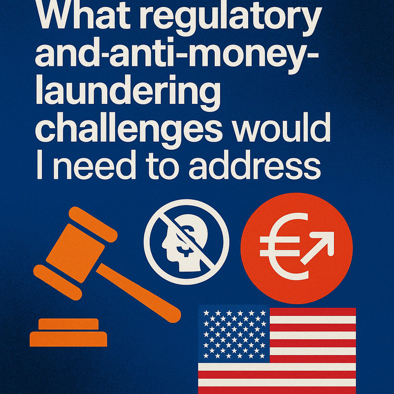 What regulatory and anti‑money‑laundering challenges would I need to address