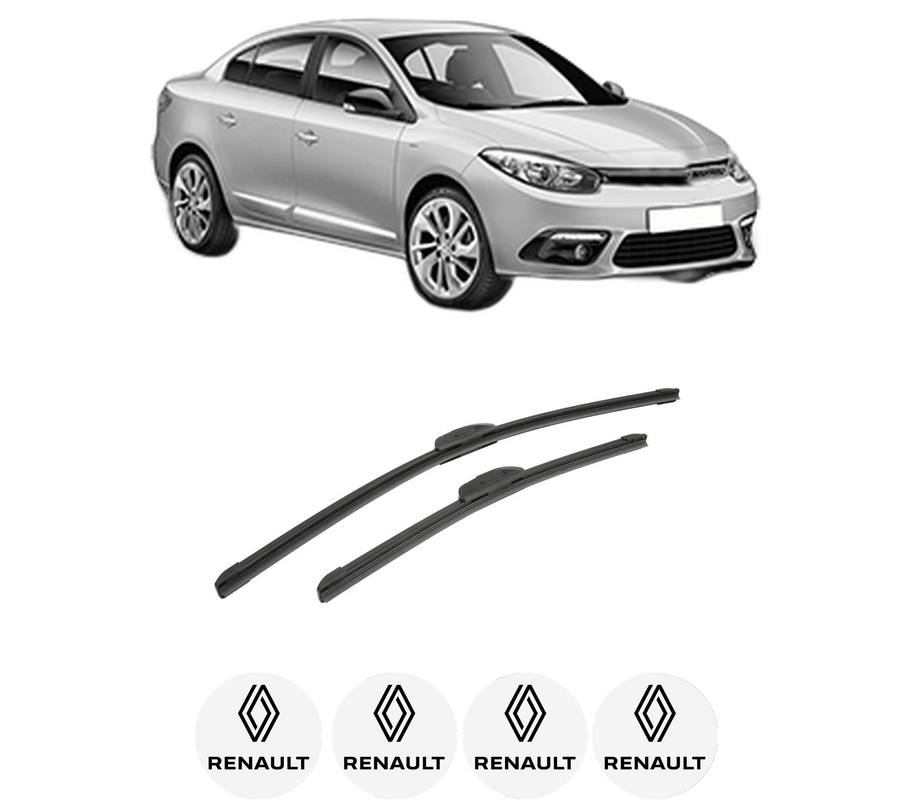 Set stergatoare auto RENAULT FLUENCE (L3_) din 2010-2015, pentru parbriz auto, 2 bucati, Bosch Aerotwin Retrofit, din cauciuc siliconat rezistent, 4 Stickere Auto RENAULT