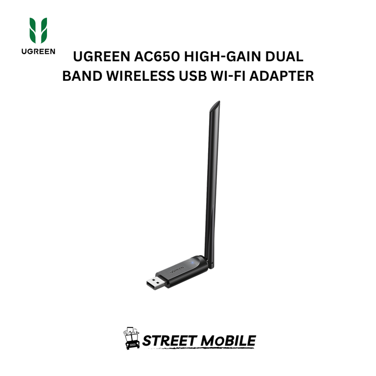 UGREEN AC650 HIGH GAIN DUAL BAND WIRELESS USB WiFi ADAPTER
