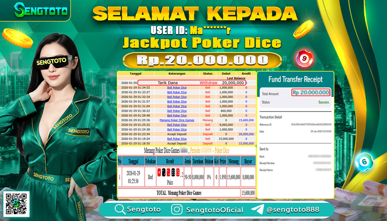 BUKTI PEMBAYARAN LIVE POKER DICE