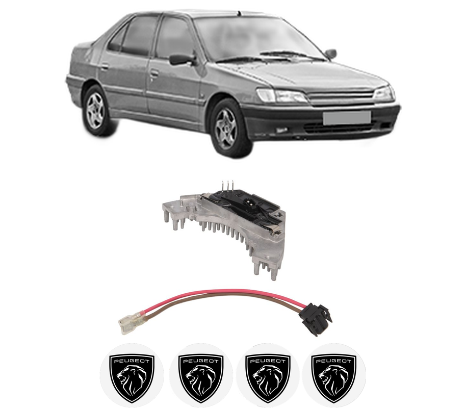 Rezistenta trepte ventilator aeroterma PEUGEOT 306 (7B, N3, N5) din 1994-2001, rezistor ventilator habitaclu auto, 4x Stickere Auto cu PEUGEOT