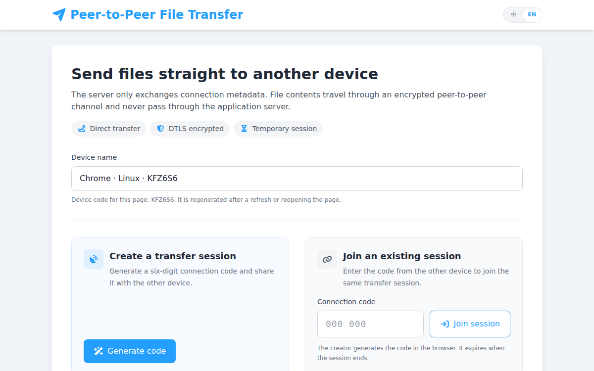 Peer-to-peer file transfer