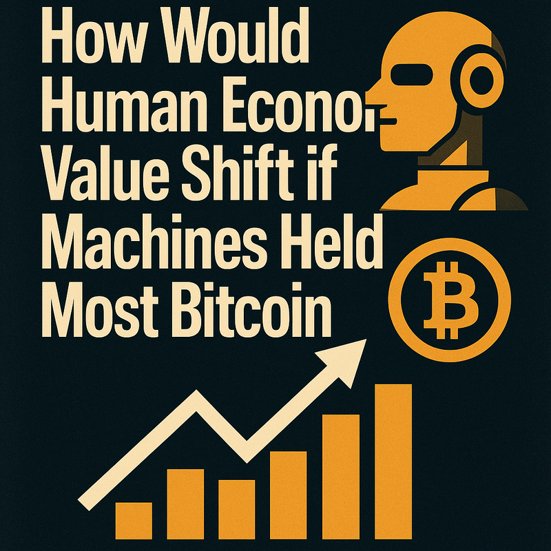 How would human economic value shift if machines held most Bitcoin