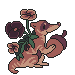 a striped poppy-themed springshrew