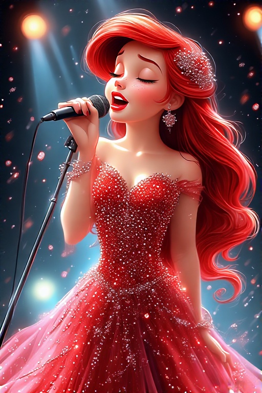 Disney-style-Ariel-singing-on-14