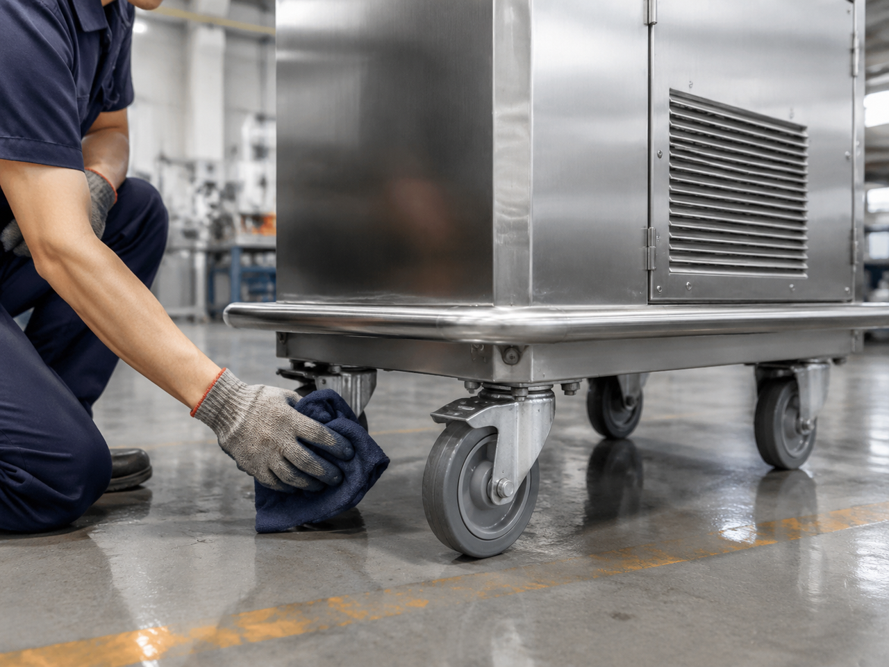 Caster wheel cleaning and maintenance