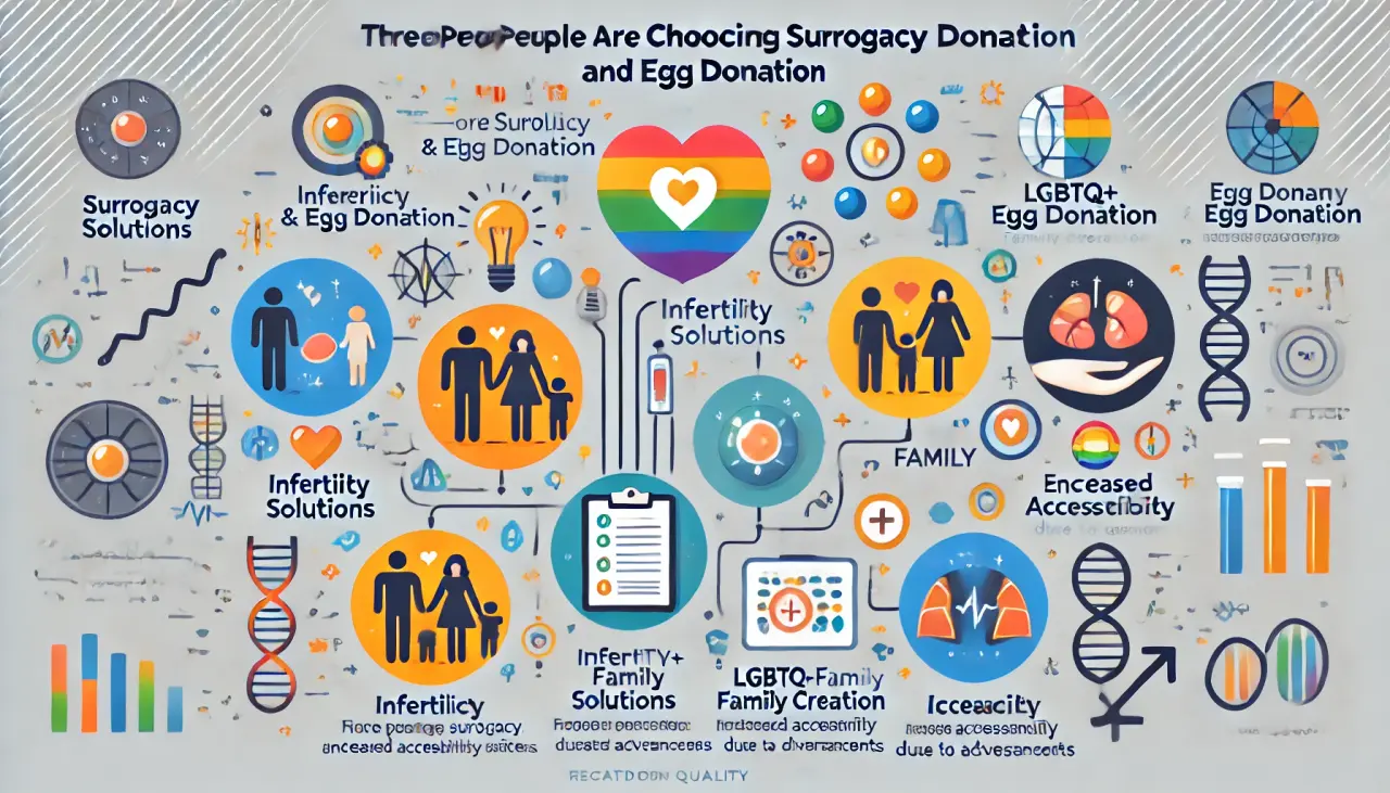 Reasons why more people are choosing surrogacy and egg donation for parenthood.