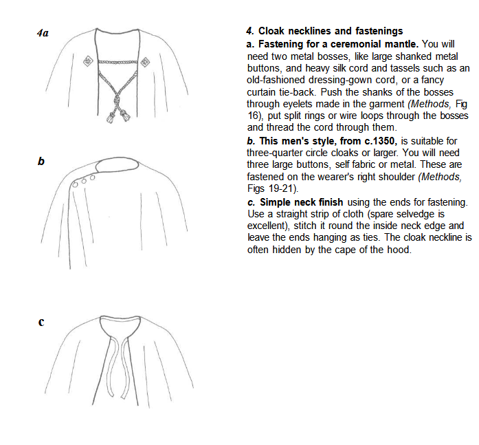 MTA cloak fastenings