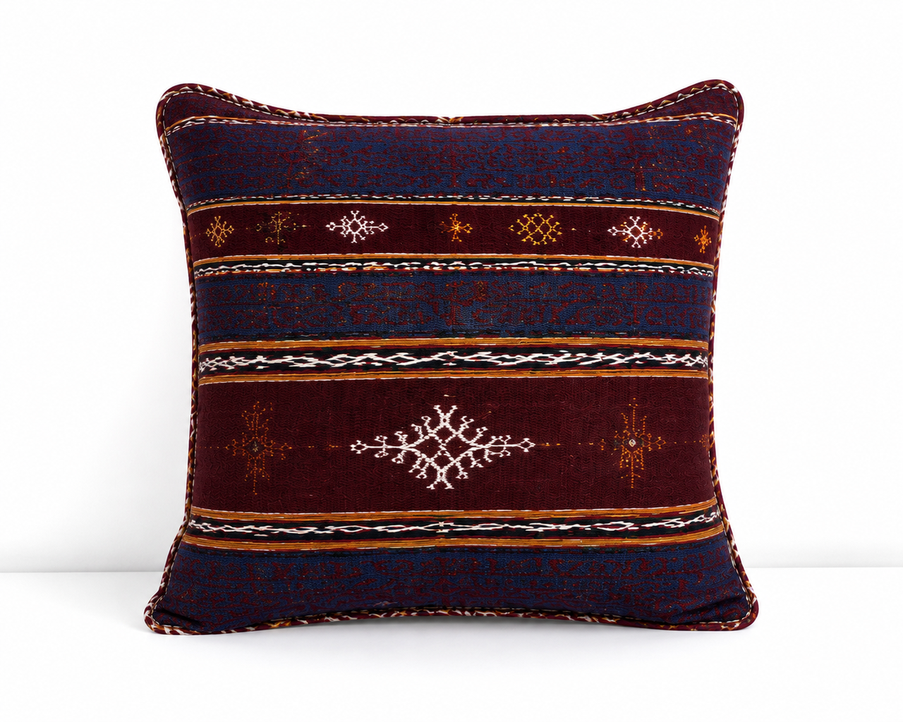 Moroccan Burgundy Tribal Pillow