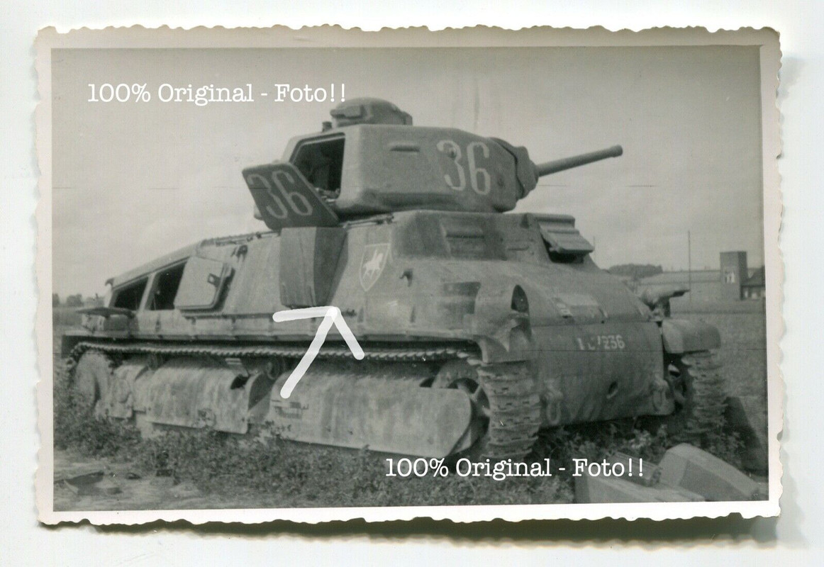 Foto Frankreich französischer Panzer S35 Wappen Divisionsabzeich