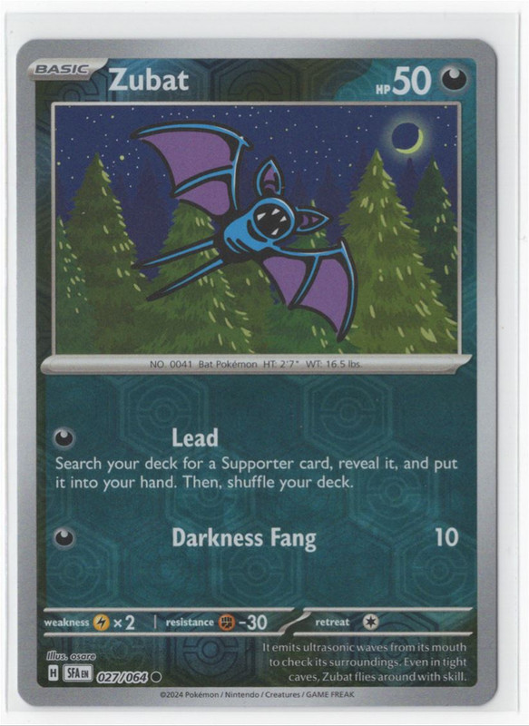 Pokemon Shrouded Fable - 027/064 Zubat Reverse Holo - Picture 1 of 1