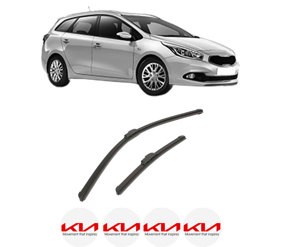 Set stergatoare auto KIA CEE'D Sportswagon (JD) din 2012-2018, pentru parbriz auto, 2 bucati, Bosch Aerotwin Retrofit, din cauciuc siliconat rezistent, 4 Stickere Auto KIA