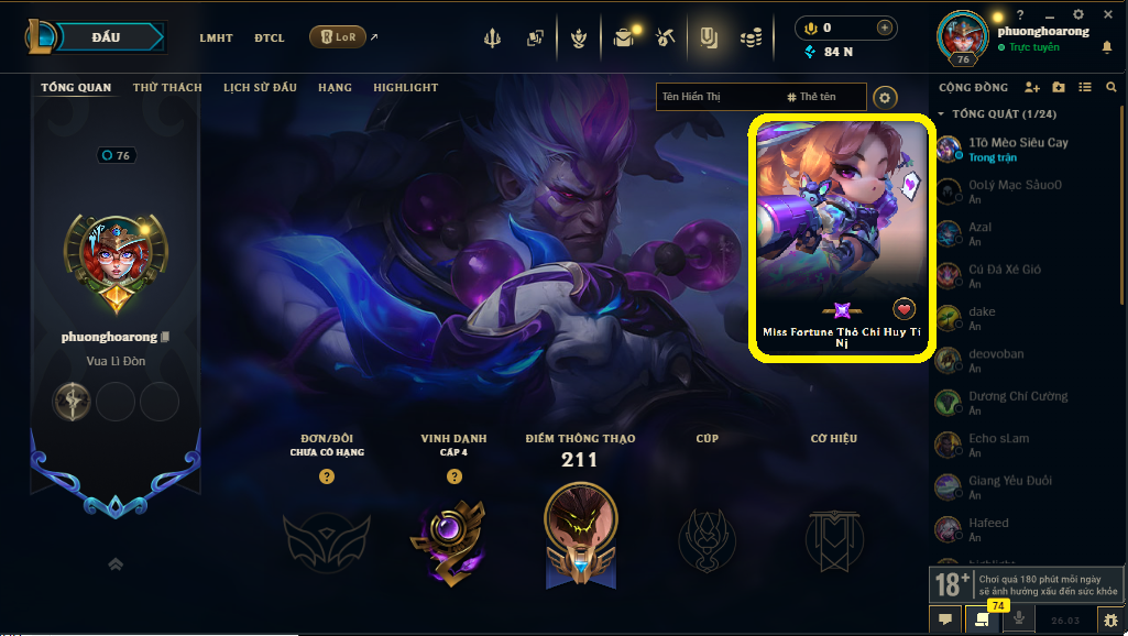 Acc LMHT # - Không Khung