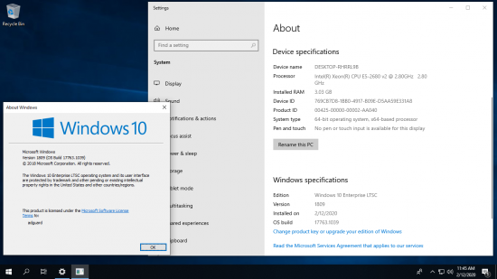 Windows 10 Enterprise 2019 LTSC v1809 Build 17763.1039 AIO 4in2 (x86/x64) February 2020