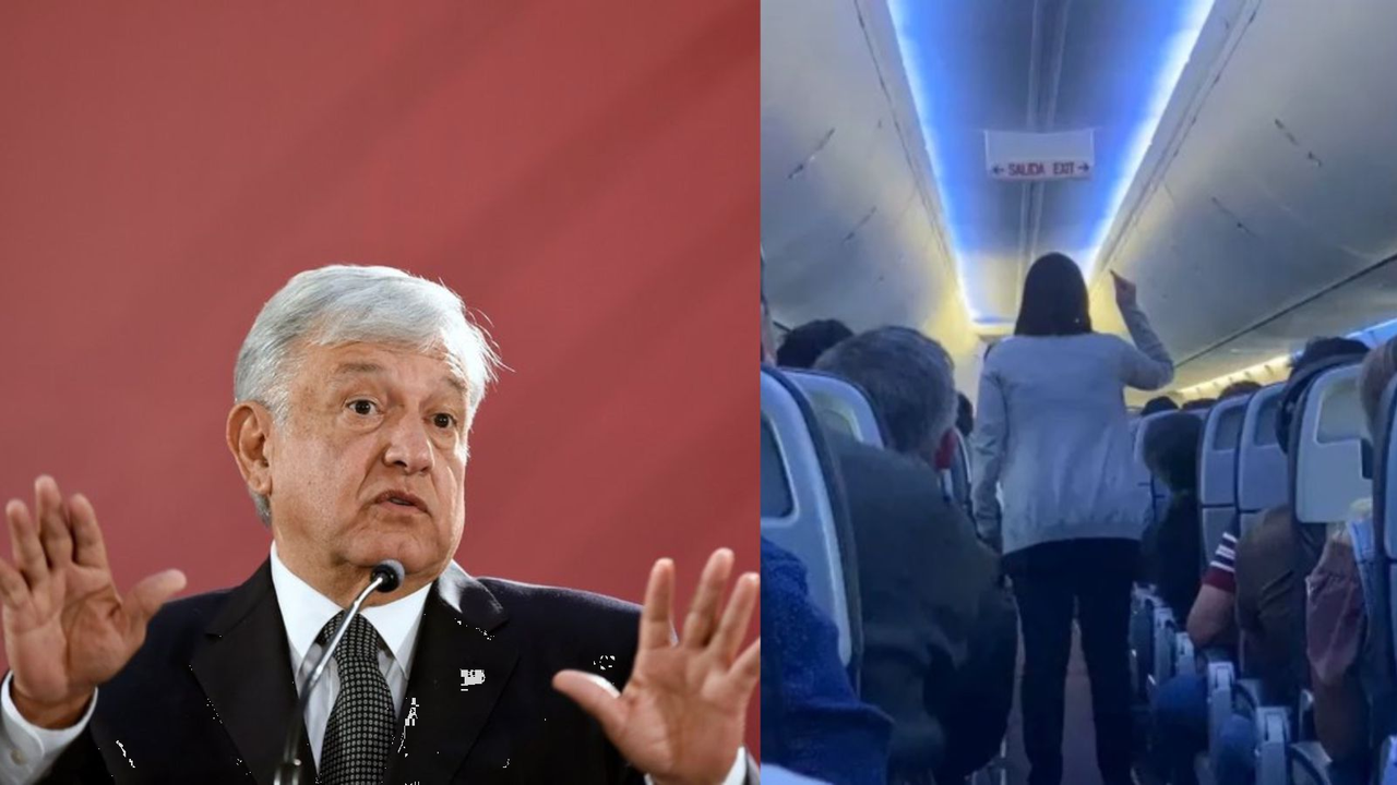 Lanzan gritos y protestas contra AMLO en pleno vuelo