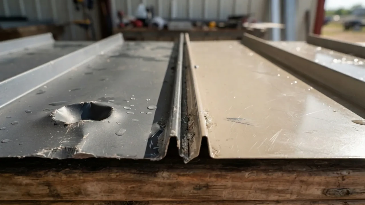 Hail damage metal roof San Antonio Texas comparison steel aluminum