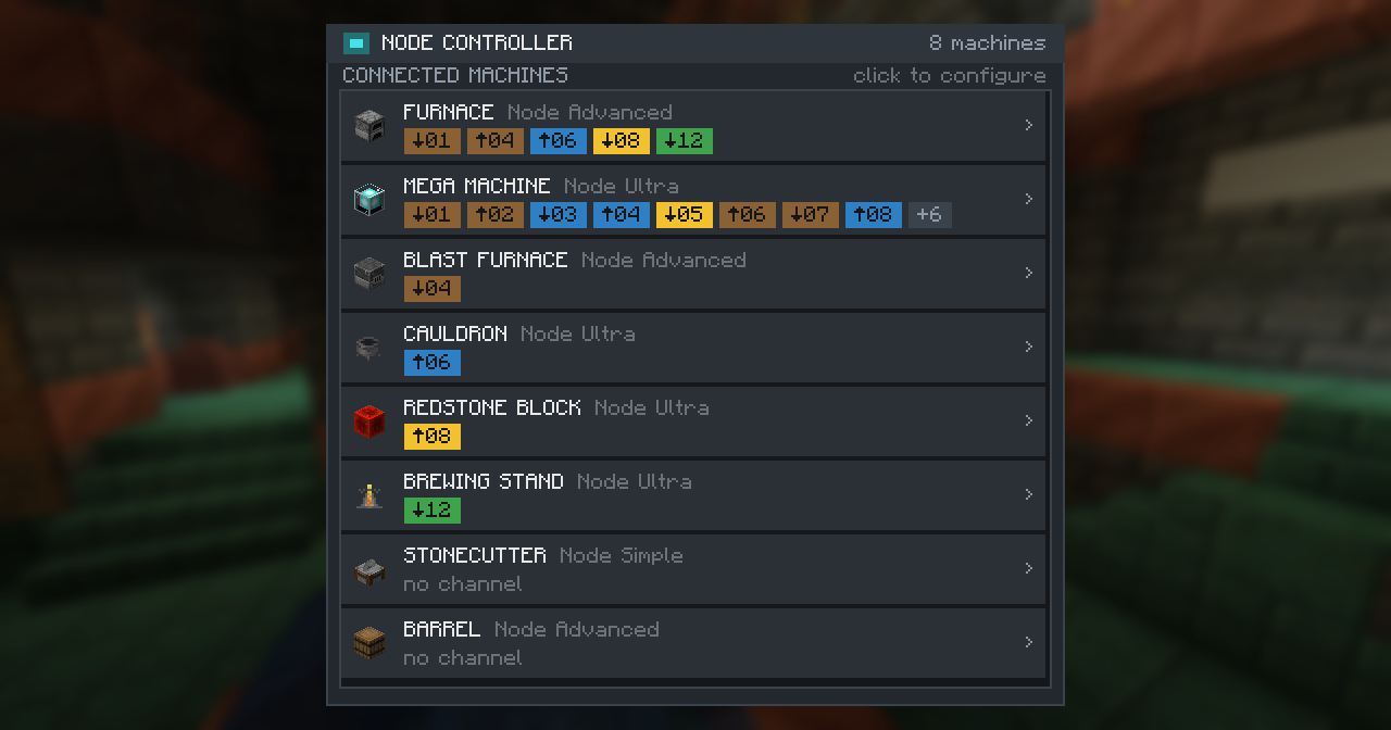 Every linked machine in one list, one click to configure