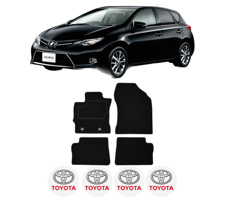 Set Covorase Presuri TOYOTA AURIS (_E18_) din 2012-2018, Auto, Material Textil Mocheta, 4 Stickere auto cu TOYOTA